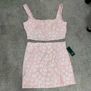 Pink floral 2 piece matching set